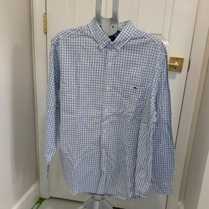 Vineyard Vines Blue and White Checkered Button Down Shirt